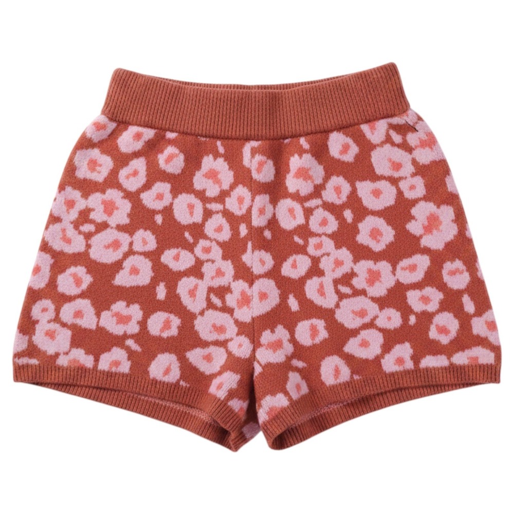 UGG Knit Shorts Womens XS Orange Pink Leopard Shaina Pull On